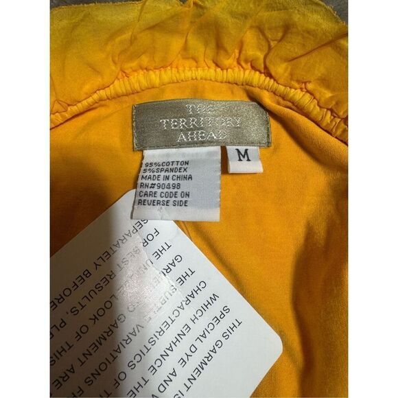 The territory ahead short sleeve ruffle yellow tank top M - Picture 7 of 7